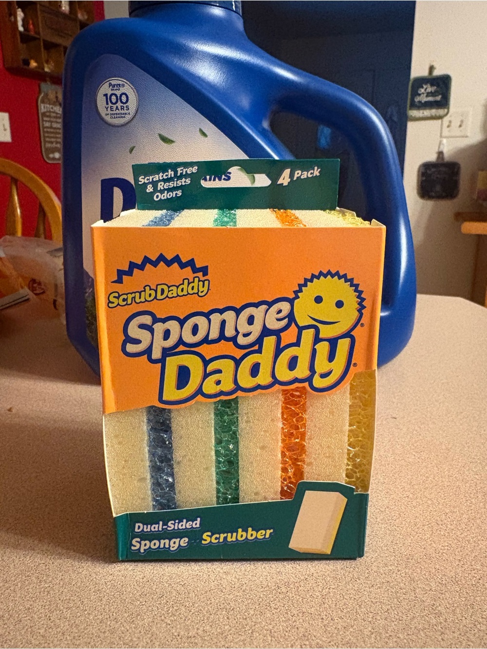 Sponge Daddy Dual-Sided Sponge Scrubber - Multi-Color (4 Pack)